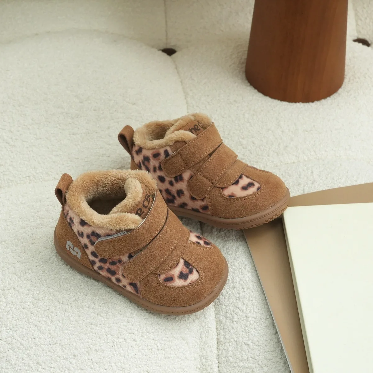 Winter Children Cotton Shoes Baby Soft Light Warm Short Boots Girls Fashion Leopard Print Casual Shoes Infant Functional Shoes