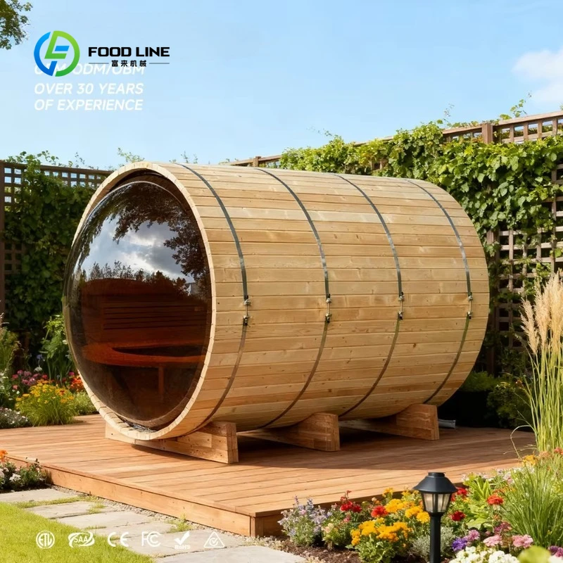 

Customized Modern Garden Sauna House with Panoramic View Panel for Wellness Spa 4 Person Wood Outdoor Sauna Cabin