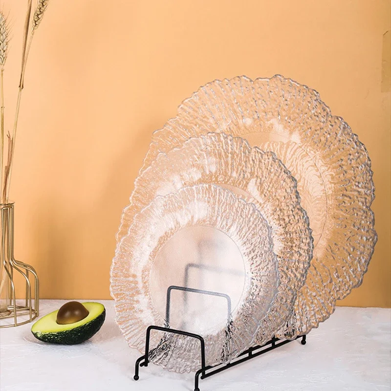 

European Luxury Party Plate Aesthetic Wedding Glass Dessert Kitchen Tableware Restaurant Pratos De Jantar Serving Tray Kitchen