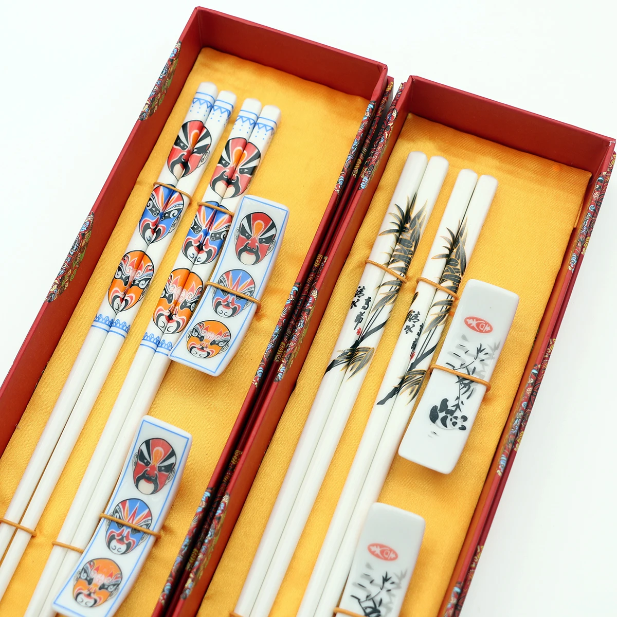 Chinese Style Jingdezhen Blue And White Ceramic Chopsticks Gift Box Souvenirs Sushi Sticks Wooden Chopsticks Beautiful Tableware