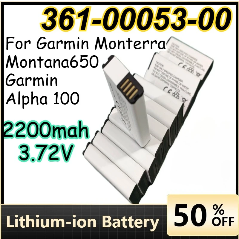 

For Garmin Monterra Montana650 Battery for Garmin Alpha 100 Battery 361-00053-00 3.7V 2200mah Rechargeable Lithium Batteries