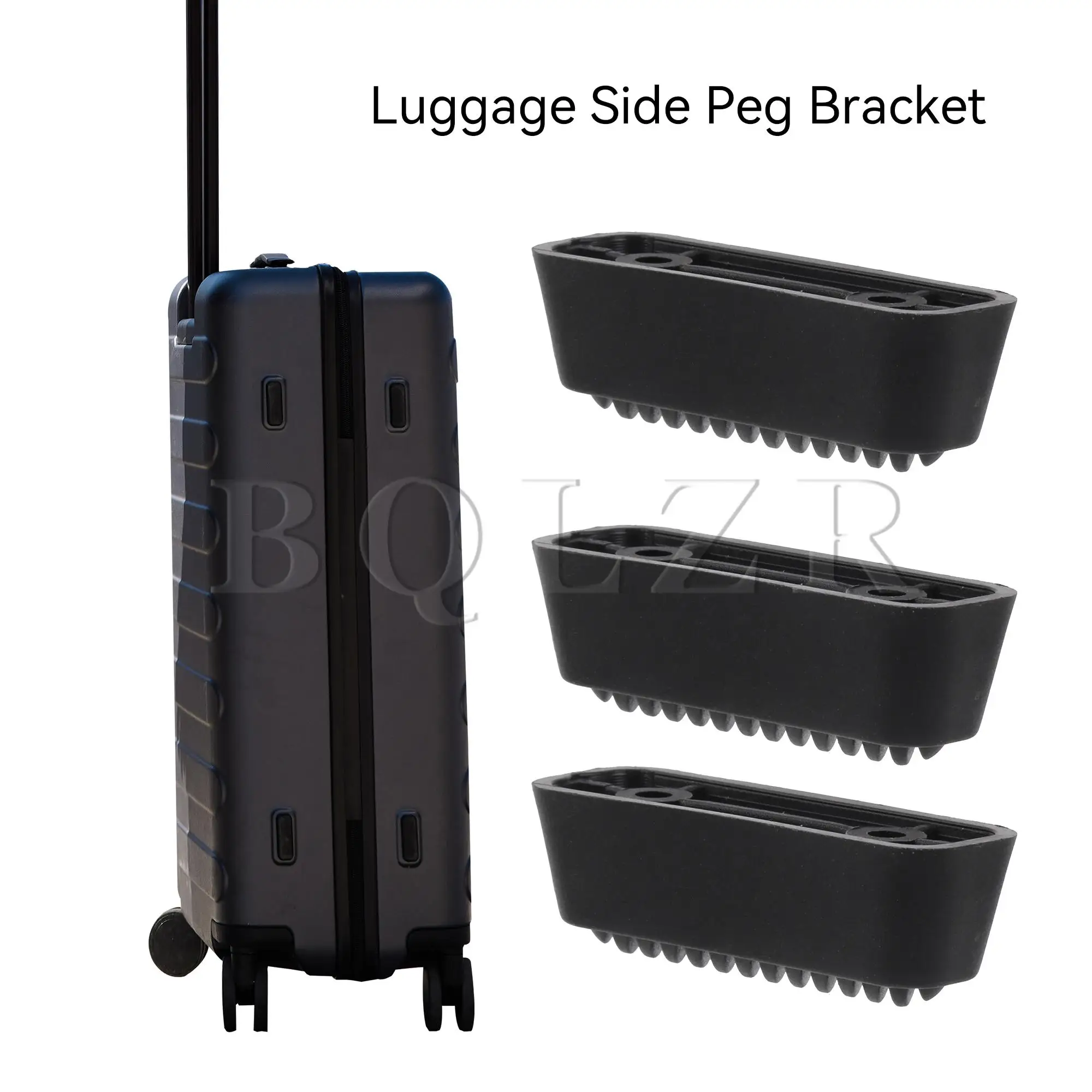 BQLZR 4 Pieces 4.7x1.6cm Luggage Bottom Side Stand Feet Plastic Stud Pad Black