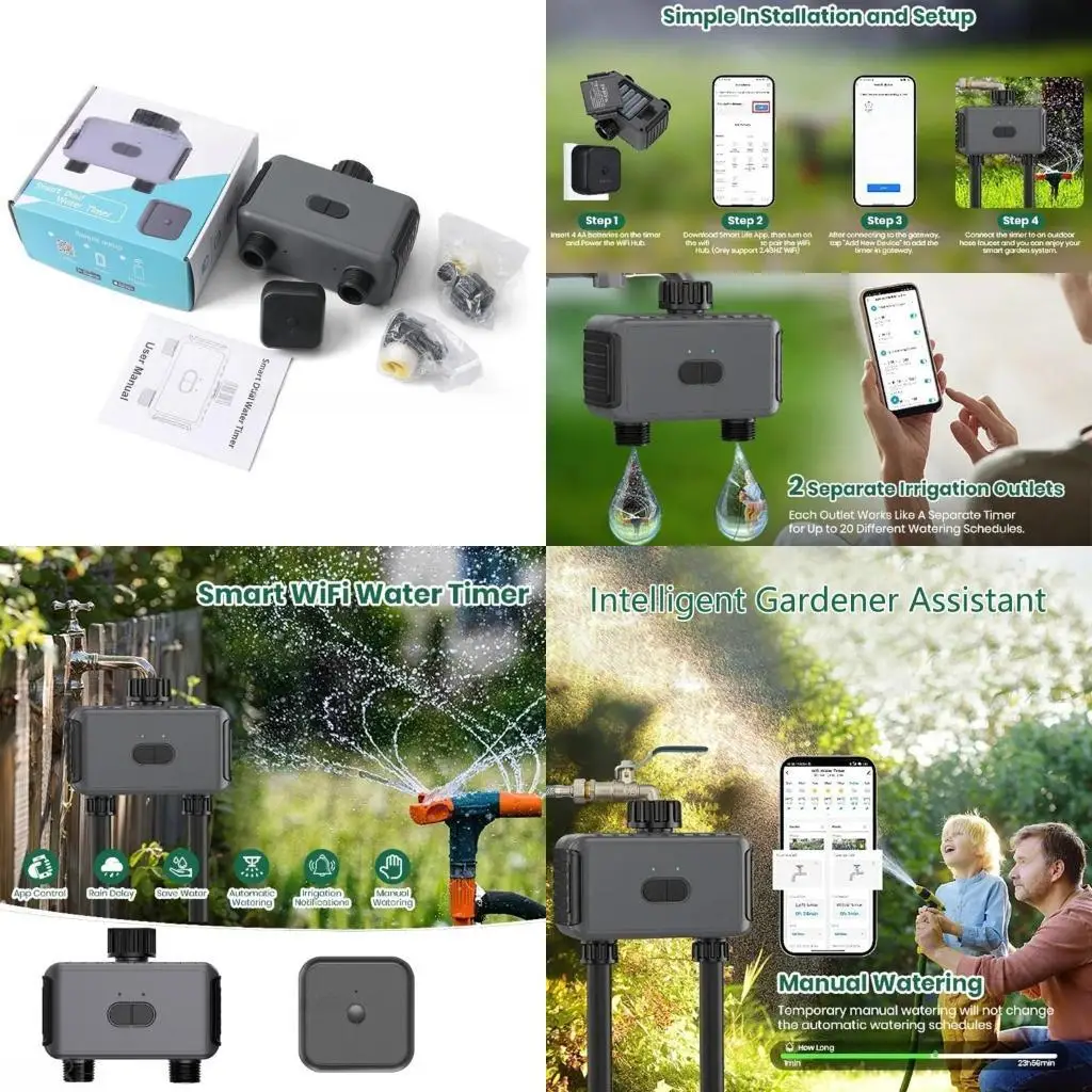

D08B Sprinkler Drip Controller Irrigation Timer for Greenhouse Lawn Water Timer Automatic Watering System