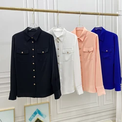 Spring And Autumn New Products High Quality Top Chiffon Fabric Cool Breathable Comfortable Versatile Women's Shirts