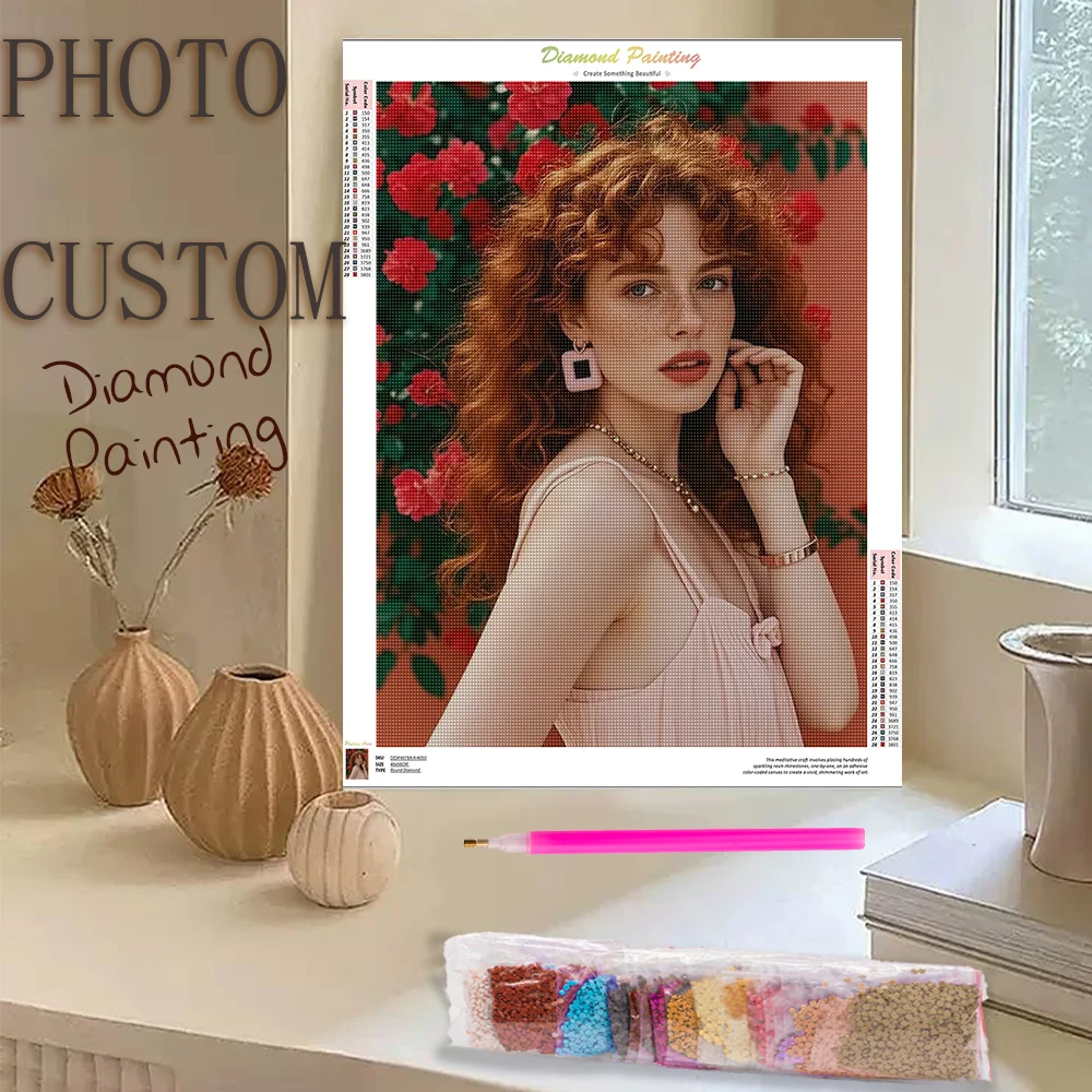 

Custom Diamond Painting Home Decor Gift Gem Art For Adults Full Round Personalized Portrait Party pet Diamond Art Paint