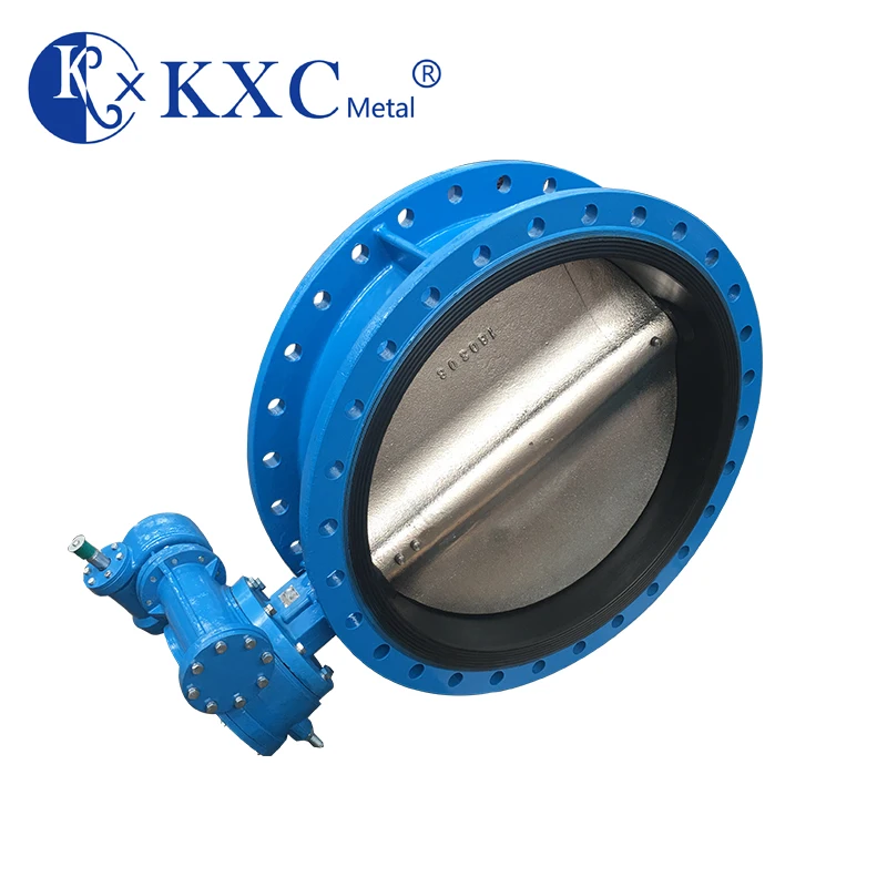 شفة مزدوجة PN10 PN16 صمام فراشة يدوي من الحديد الليفي نوع متحدة المركز مع Dn500 للوسائط المائية #3