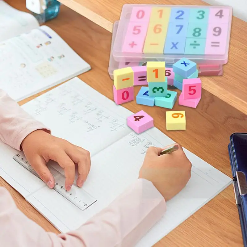 ยางลบห้องเรียน สนุกการศึกษา ยางลบดินสอน่ารักสําหรับเด็ก การรับรู้จํานวน การบวก ลบเครื่องหมาย ยางลบรูปแบบ