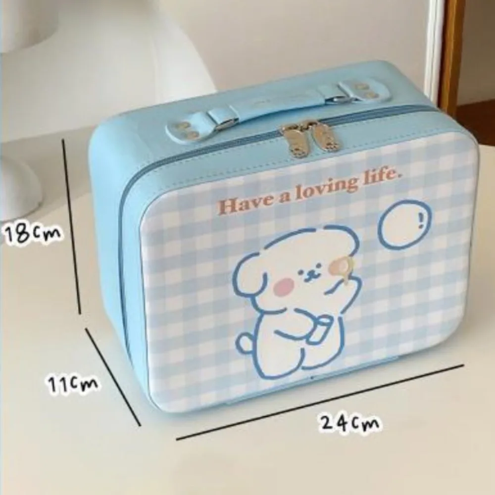 Cartoon Large Capacity Hand Travel Suitcase Cute Print Makeup Box PU Skincare Sorting Case Storage Suitcase Travel Case Gift Box