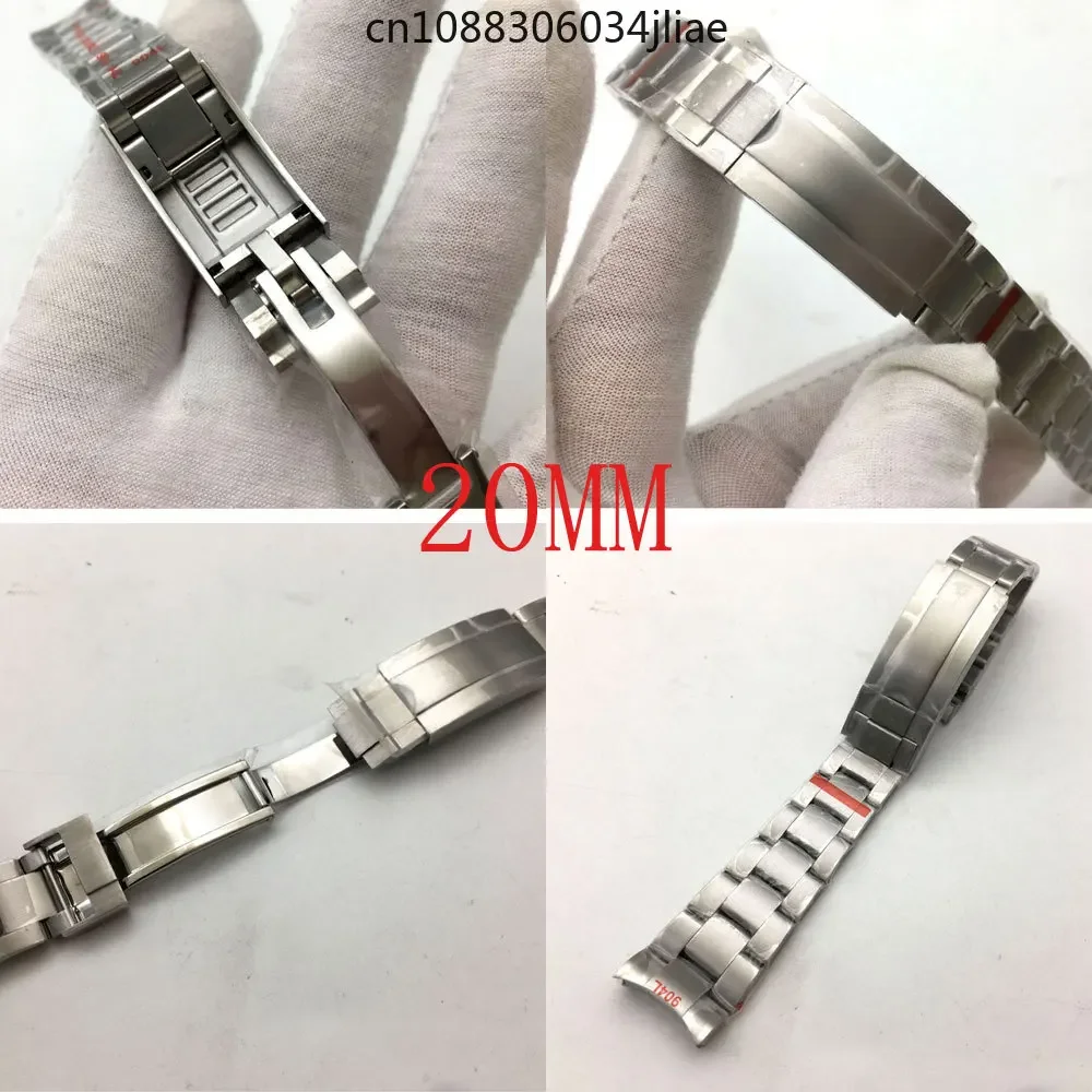 Steel Strap Fine Adjustment Strap 316L Stainless Steel Watch Strap Sand 20mm Solid Stainless Steel Folding Clasp