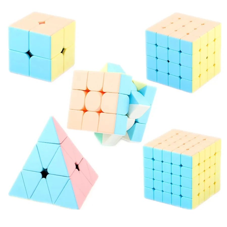 MoYu MeiLong Magic Cubes Macaron 2x2 3x3 4x4 5x5 Pyramid Professional Speed Pink Cube 2x2x2 3x3x3 4x4x4 5x5x5 Stickerless Puzzle