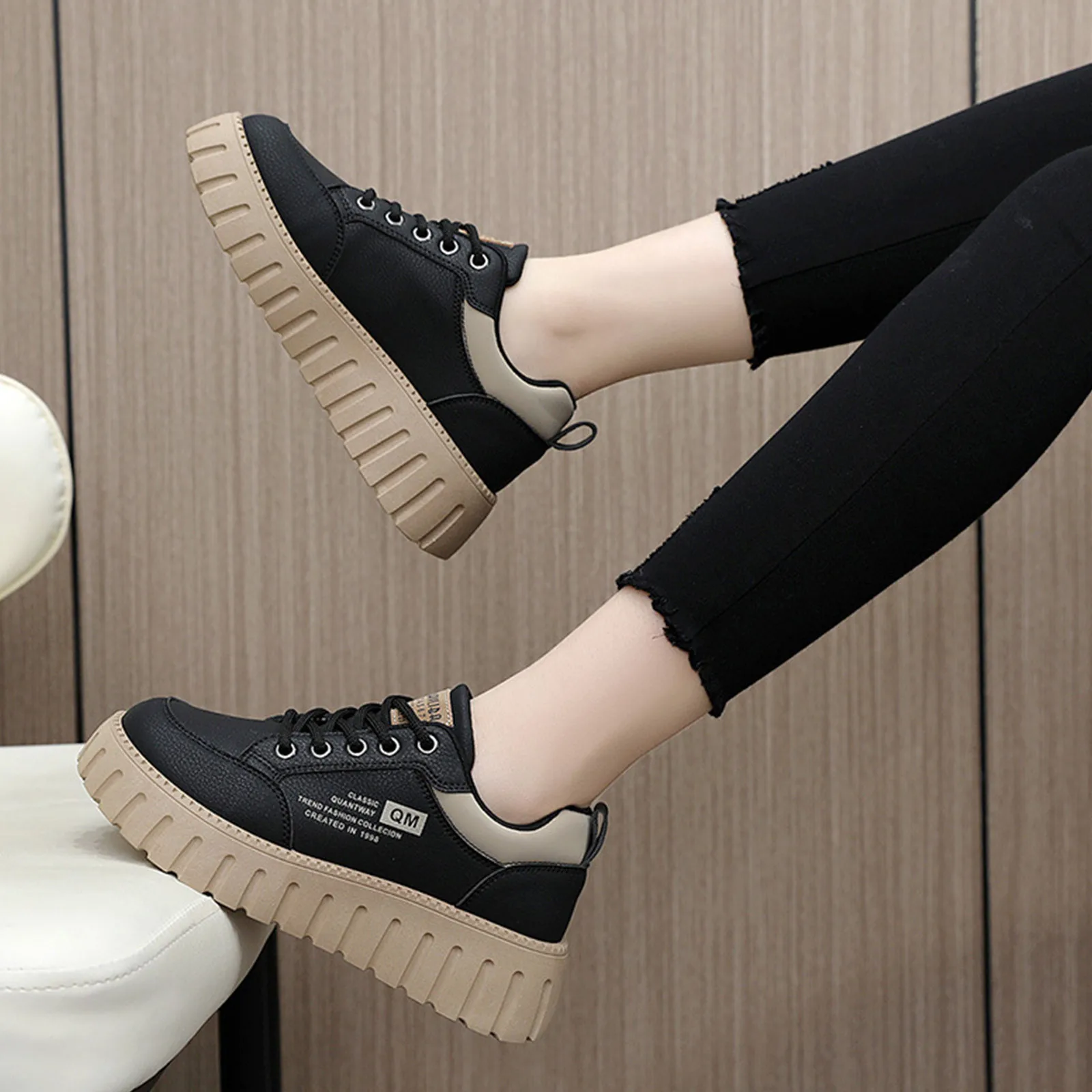 2024 Women Shoes Spring Summer Height Increasing Board Shoes Wear-resistant Street Photography Trend Student Shoes image 3
