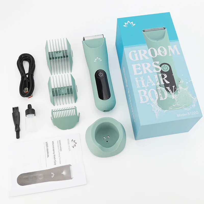 

RESUXI 8122 женский триммер для волос в бикини с основанием для лобковых волос, безболезненная электробритва, водонепроницаемые перезаряжаемые женские бритвы