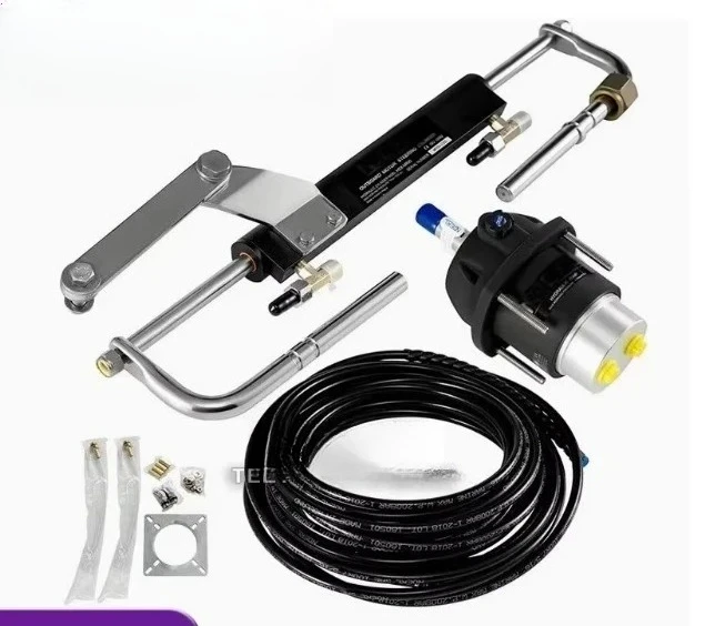 Hydraulic Outboard Steering Kit 90HP Marine Boat Hydraulic Steering System for Single Station Single-Engine Boats Use