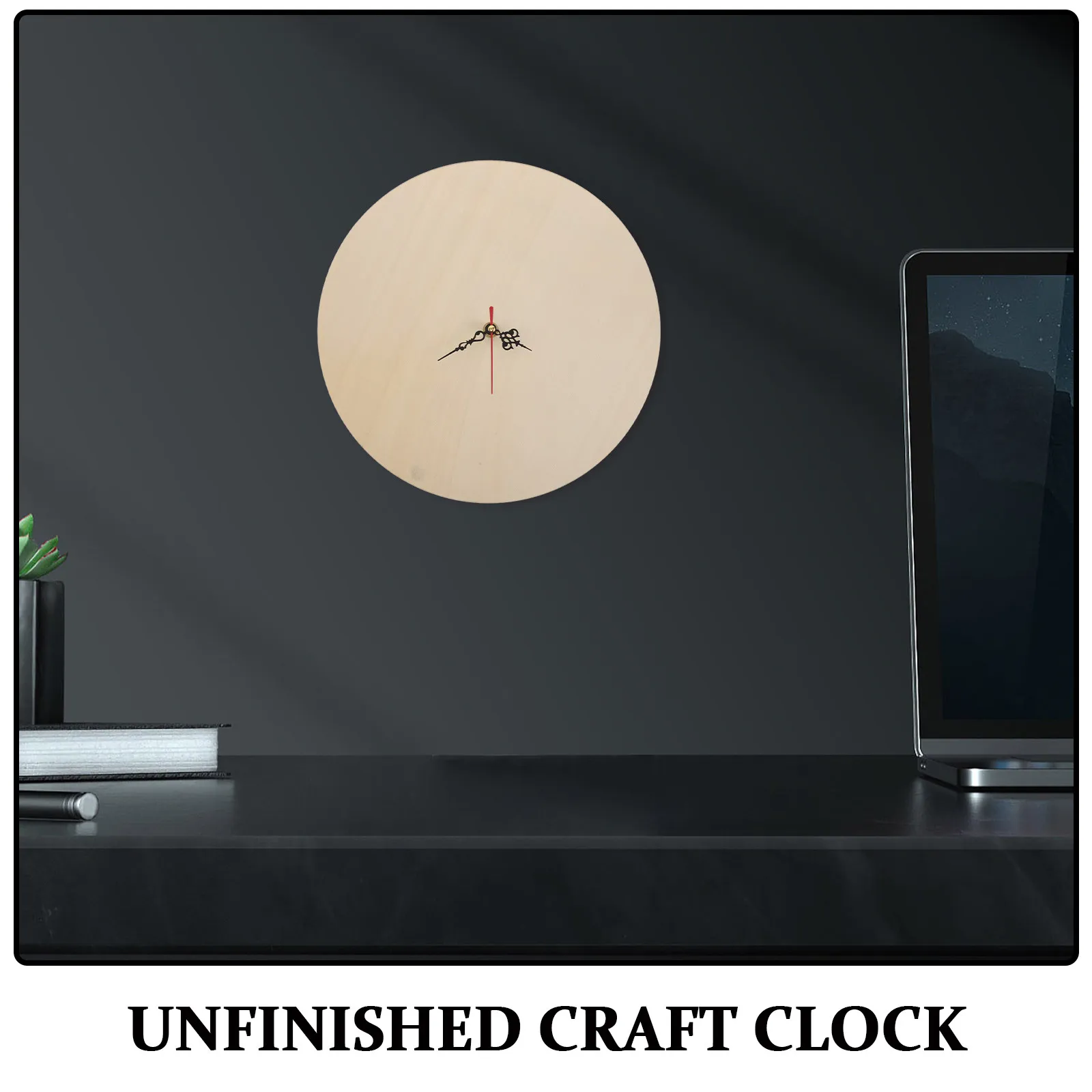 Unfinished Wooden Clock Face Round Dial Blank Painting Board 12 DIY Craft Clock Building Supplies for Home Office Wall Decor view 4