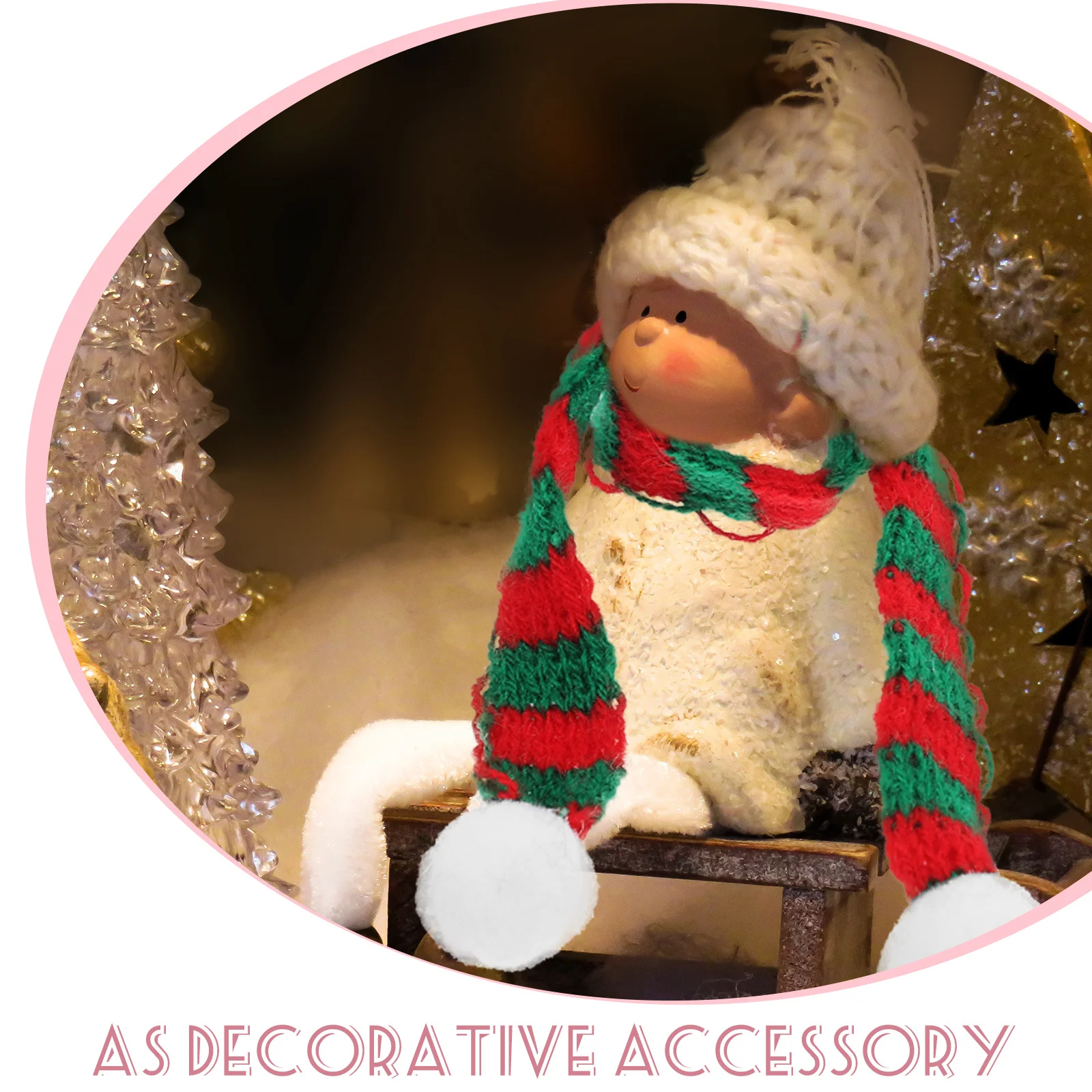 

10pcs 1X23Cm Knitted Scarf Mini Neck Scarf For Wine Bottle Decor Red Green Christmas Party Home Decoration Accessory