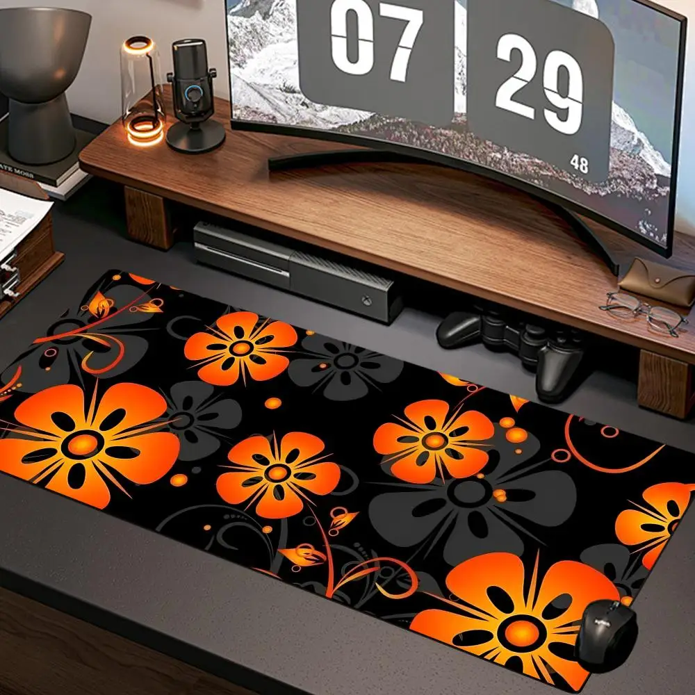 orange style floral Mouse Pad New Computer Home Mousepad XXL Desk Mats Natural Rubber Office Anti Slip Gaming Accessories pad