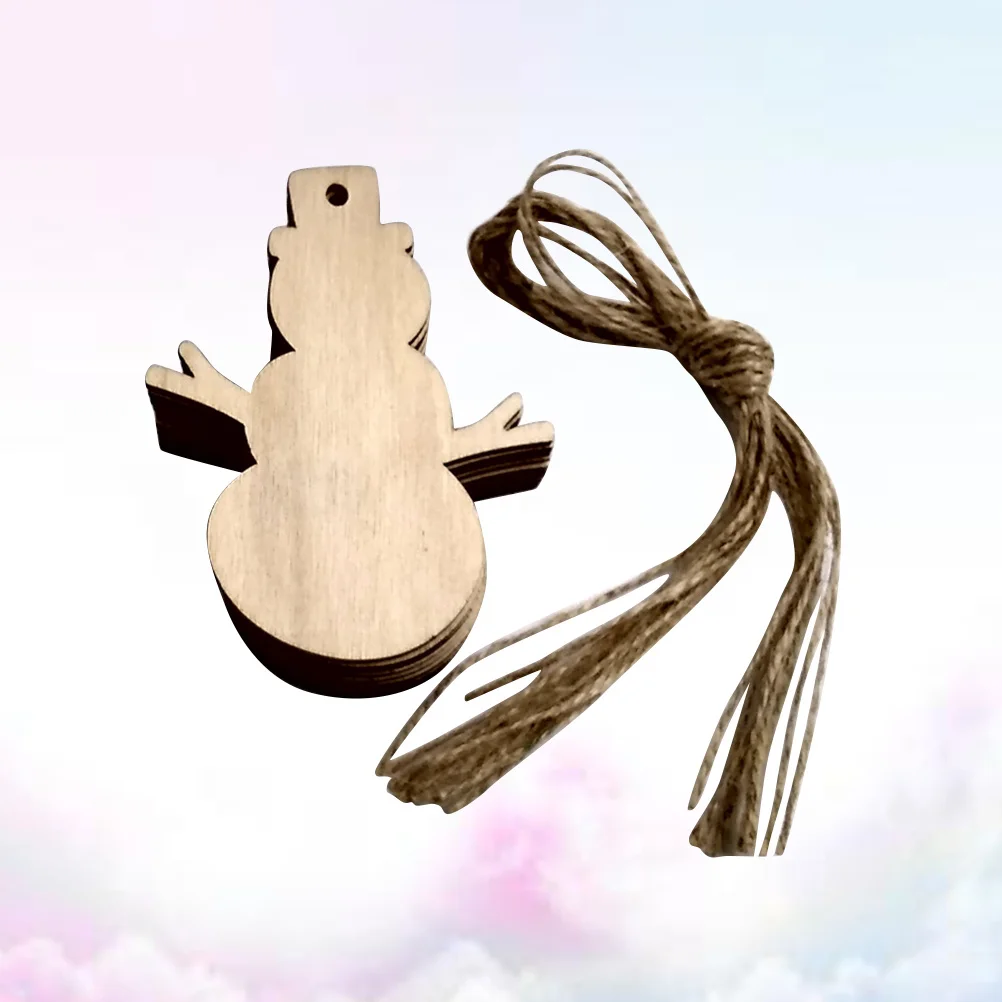 

10Pcs Wooden Christmas Snowman Hanging Pendant 10cm Wall Decoration Holiday Party Christmas Ornament Wooden Pendant