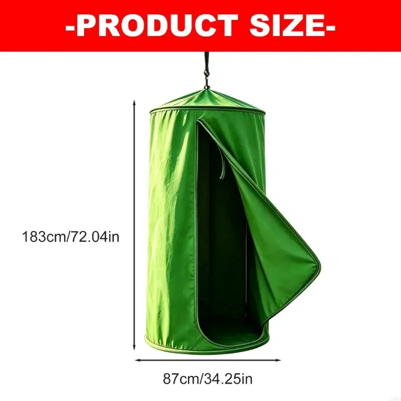 Outdoor Privacy Tent for Camping and Changing, with 420D Fabric, a Zippered Front Opening, and a Tapered Hanging Top 24BD