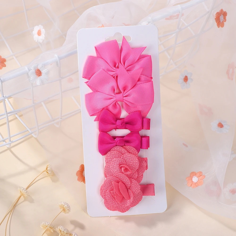 6 قطعة/المجموعة طفل الفتيات إكسسوارات الشعر لون الحلوى زهرة الانحناء دبوس الشعر لطيف مقاطع الشعر الآمنة و الدولاب أغطية الرأس للأطفال #5