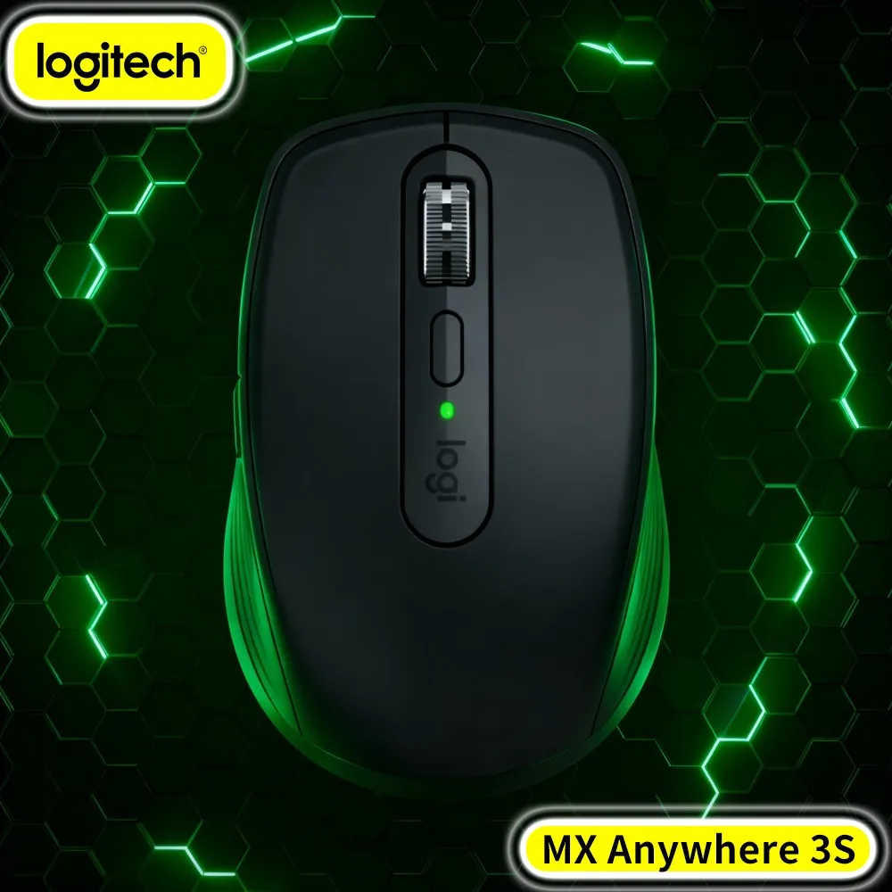 Ergonomic Wireless MX Anywhere 3S - 8K DPI, Magspeed Wheel, Anti-Slip Grip, Great For Train Trip & Home Office Desk