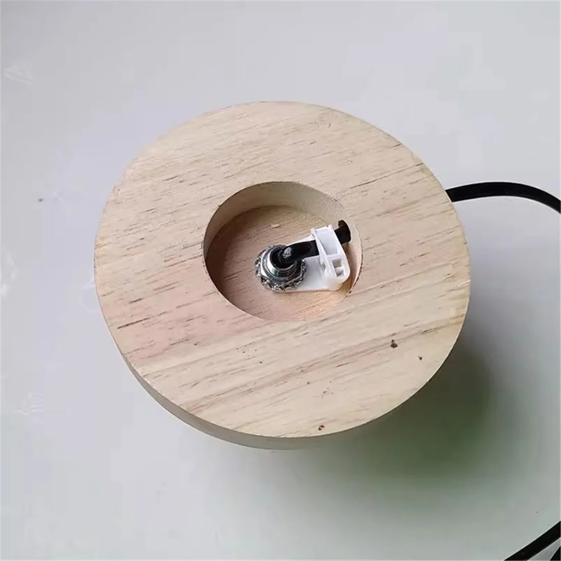 Modern Wooden Lamp Base, Round 100mm 120mm 150mm Solid Wood Display Lamp Base Light Parts Stand for DIY Table Lamp