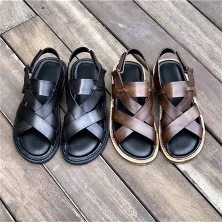 

Summer Leather Sandals Personality Men's Shoes Casual Sandals and Slippers Men's Beach Shoes