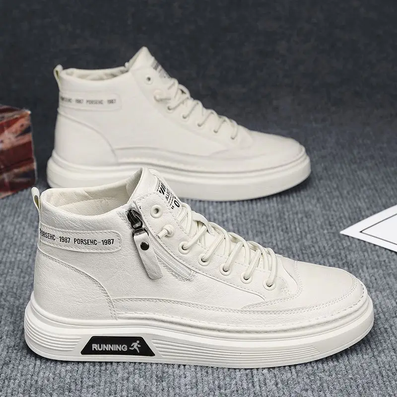 

Men's Shoes 2025 Autumn New Breathable High-Top Casual Board Shoes Waterproof and Non-Slip Work Shoe Sneakers Men zapatos hombre