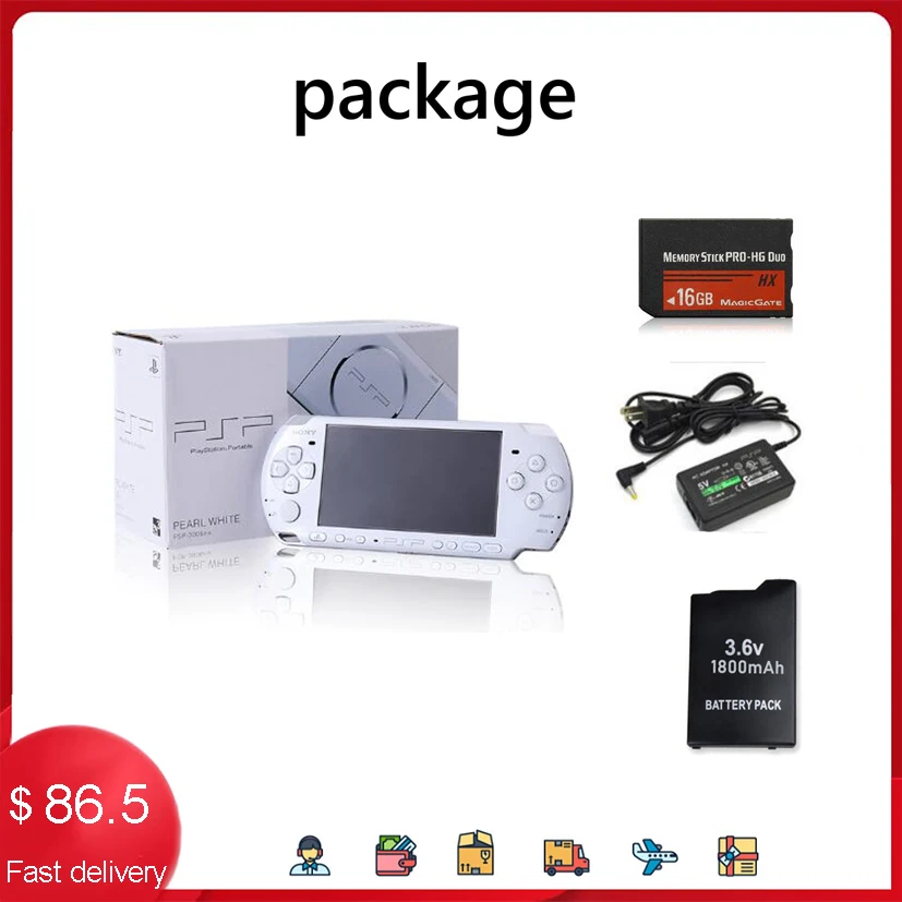 Original PSP refurbished PSP for Sony PSP 1000/3000 PSP-1000 game console 16 32GB 64GB 128GB memory card handheld game console