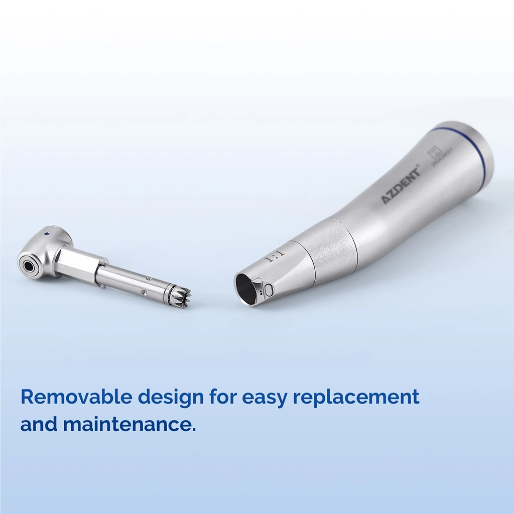AZDENT Dental LED Niedrigdrehzahl-Winkelstück 1:1/20:1 mit Glasfaser und abnehmbarem Kopf, Zahnmedizinisches Instrument 202C – Detail 2