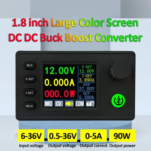 Convertidor Buck Boost DC, fuente de alimentación de voltaje estabilizado, módulo reductor ajustable, fuente de alimentación regulada de laboratorio, 40W/90W