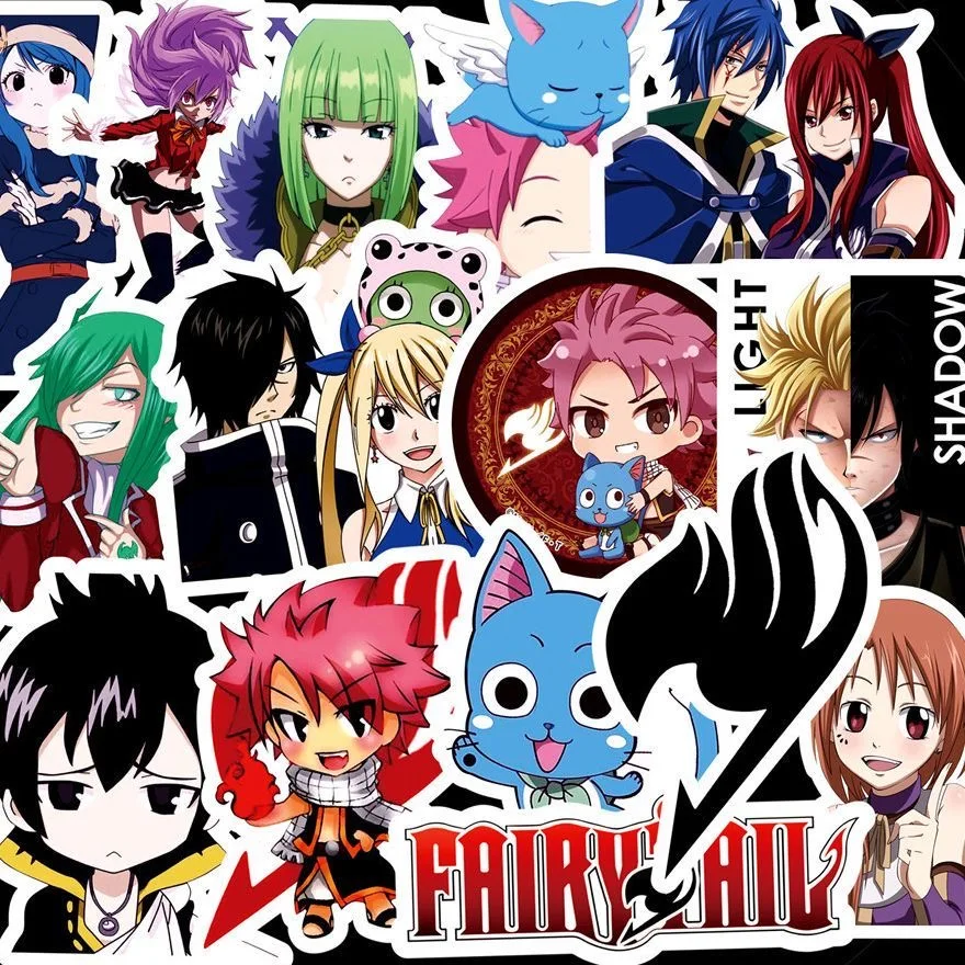 

100Pcs Mixed Anime FAIRY TAIL Stickers Cartoon Sticker Decals Laptop Luggage Phone Waterproof Sticker for Children Toy