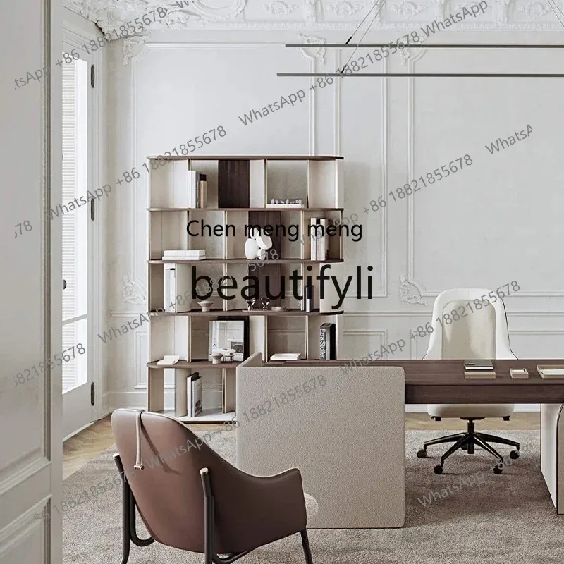 ss8350 New Minimalist high-end multi-layer storage bookshelf, large flat display cabinet, whole house custom cabinet s8350