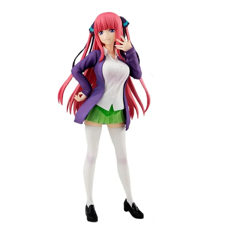 Hot Anime The Quintessential Quintuplets Figure School Uniform Pleated Skirt Standing Nakano Miku Model Static Action Toys 18cm