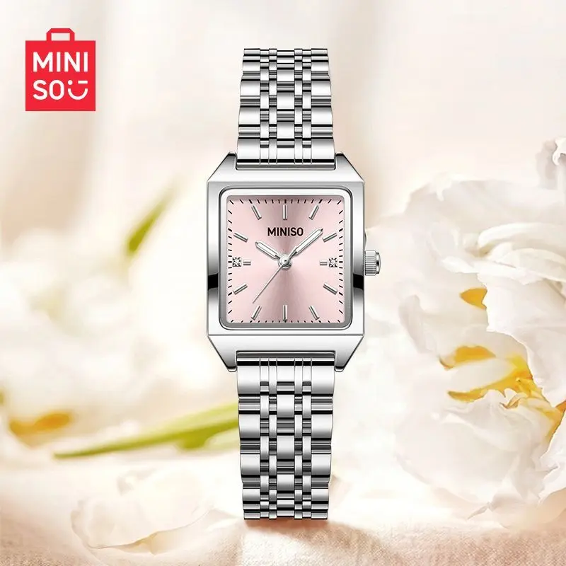 Genuine Miniso New Retro Square Watch Fashion Waterproof Quartz Watches