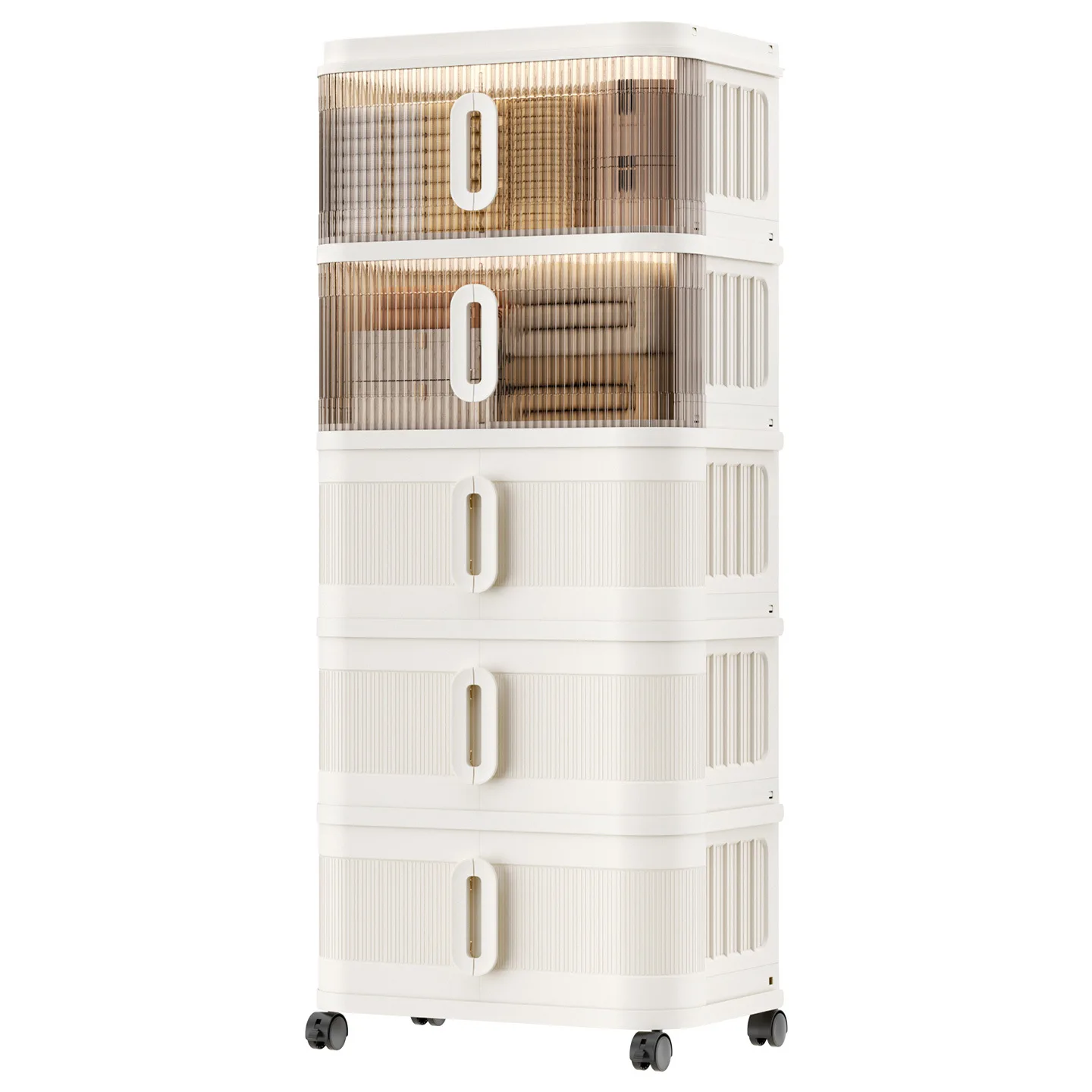 Large capacity quilt storage box Cross-border delivery Clothing storage cabinet Push-pull rolling shutter door Locker Foldable