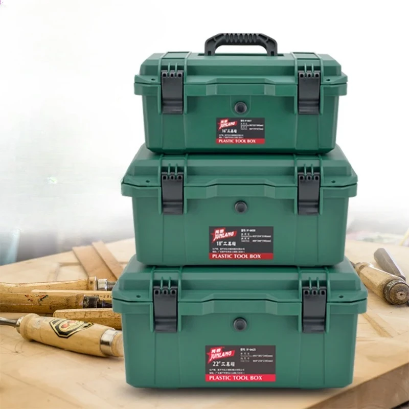 

‌ Сверхмощный пластиковый ящик для инструментов — водонепроницаемый портативный ящик для инструментов с ручками, профессиональный органайзер для гаража/автомобиля/дома