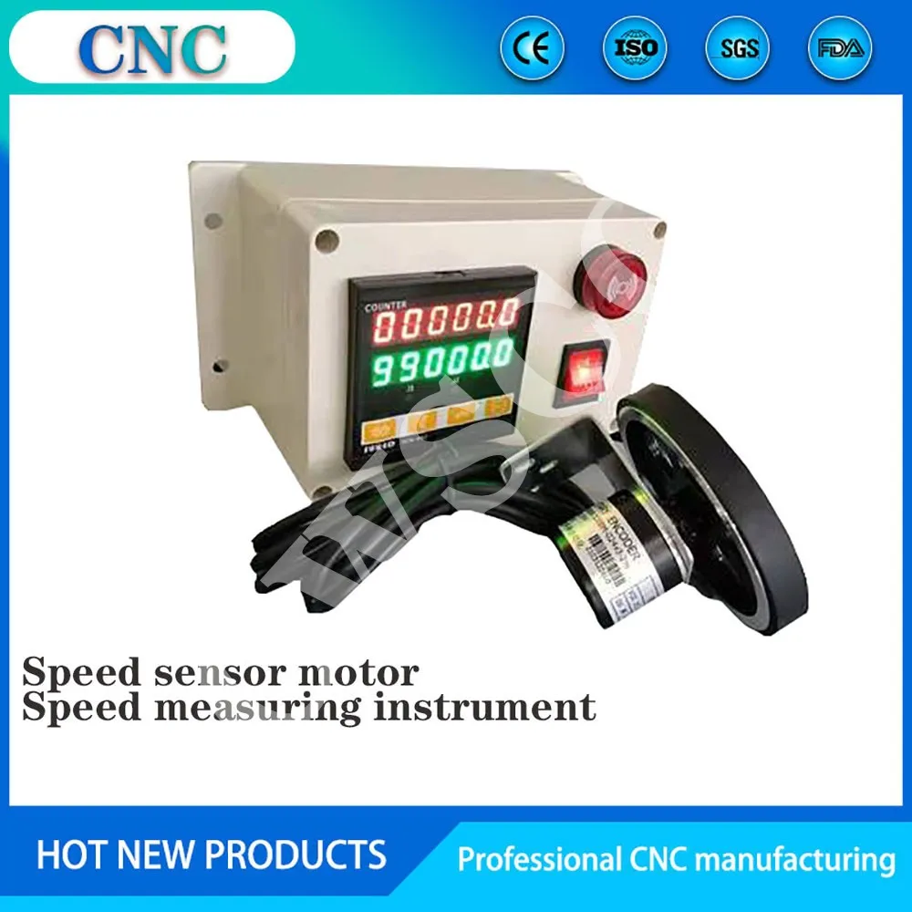 Speed sensor motor speed measuring instrument electronic digital display hall magnet induction low speed overspeed tachometer