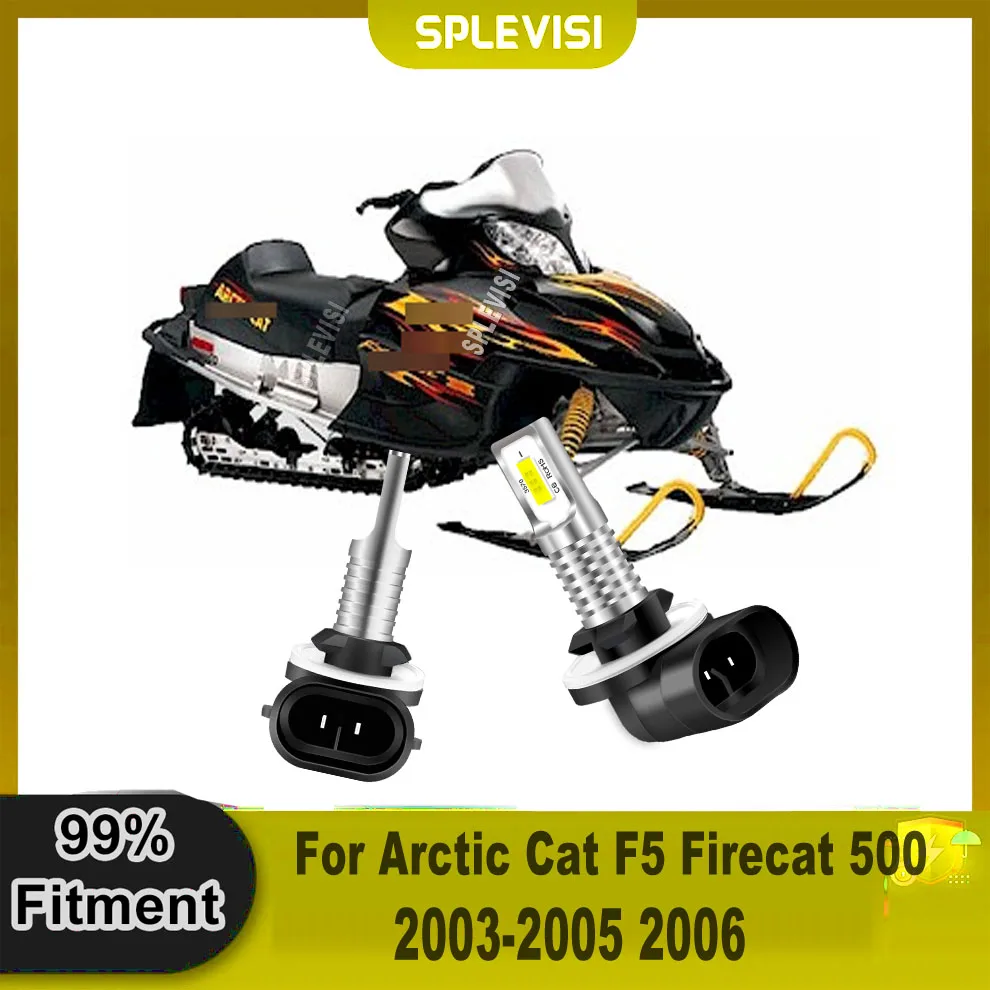 881 LED Snowmobile Headlight Bulb Superior Road Illumination All Weather For Arctic Cat F5 Firecat 500 2003 2004 2005 2006
