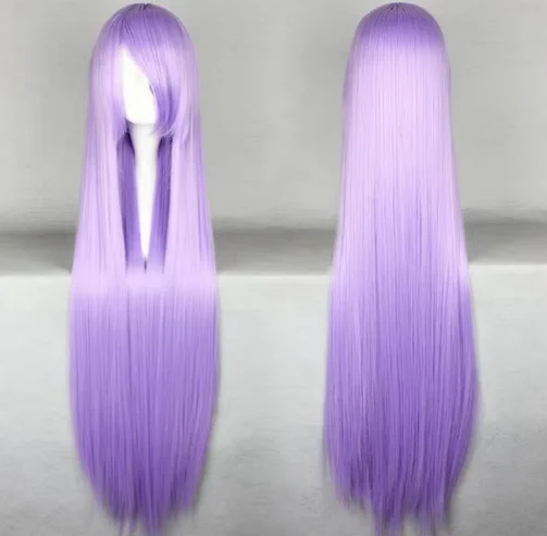 Straight Wig 100CM/40 Inches Synthetic Fiber Long Lilac Hair Salon Party Costume Cartoon Role Cos-play Women Hairpiece