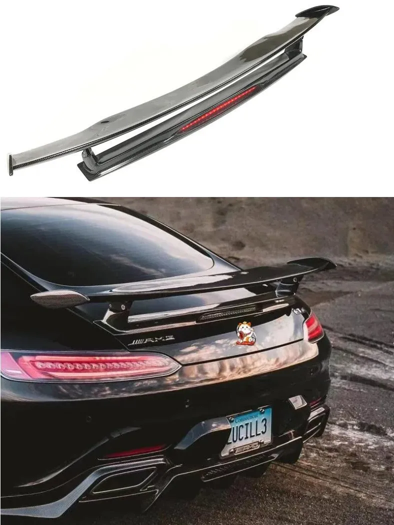 

Real Carbon Fiber Car Rear Trunk Wing Roof Top Spoiler Cover Body Kit For Benz AMG GT GTS GTC 2015-2023 2 Door