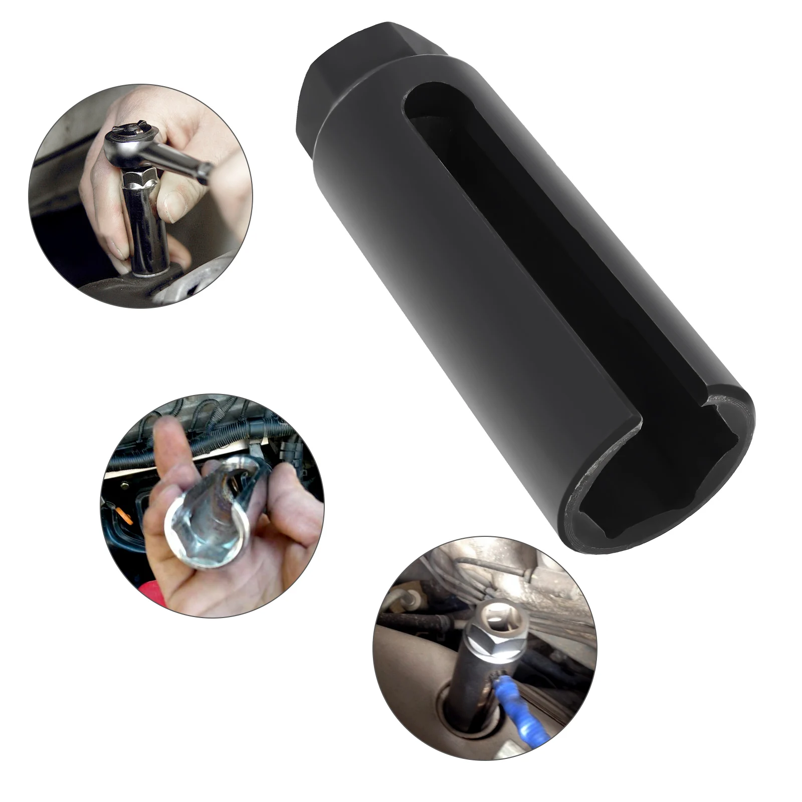 Car Oxygen Sensor Sleeve Chave Soquete, remoção e Instalação Tool for Most Cars, Repair Kit, 6 Point Drive, 1,2 ", 7,8"