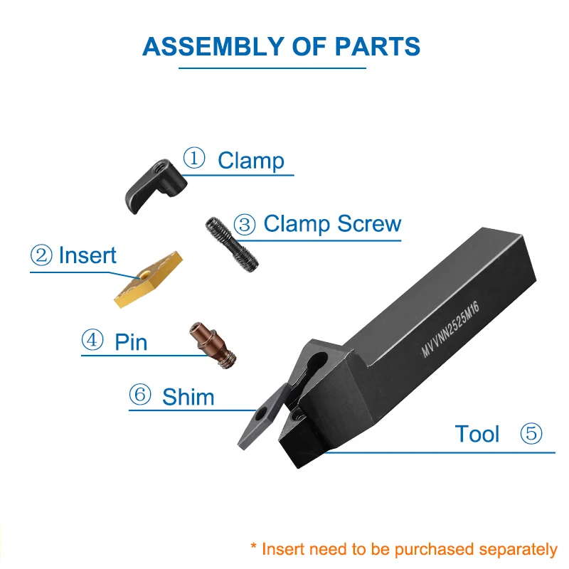 XCAN MVVNN MVJNR/L External Turning Tool Holder MVJNR1616K16 MVJNL2020K16 10pcs VNMG Carbide Insert VNMG160404-MS CNC Cutter Bar