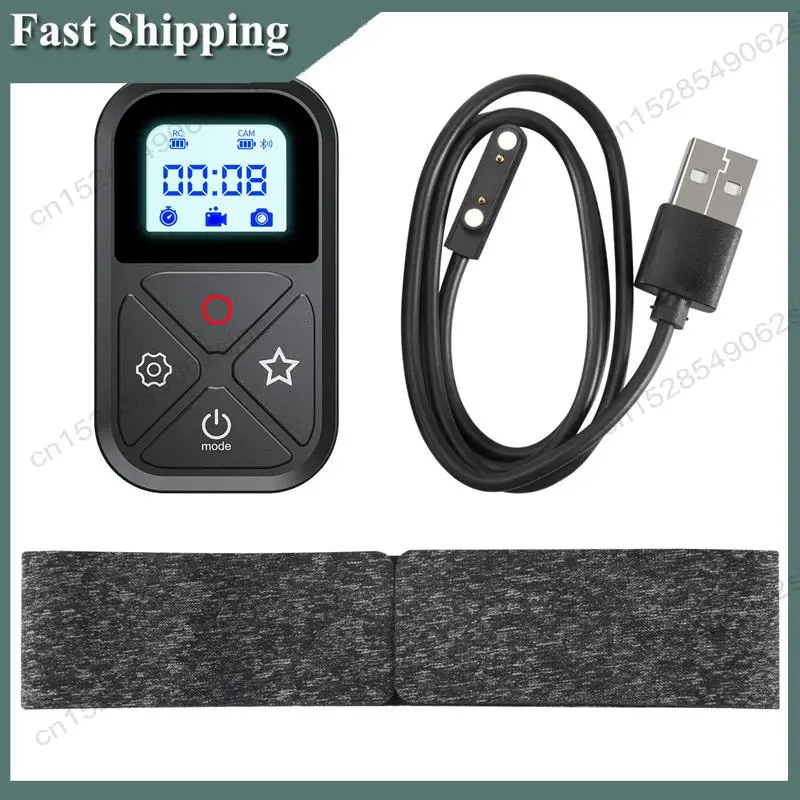 

-ABKM Remote Control For Gopro Hero 10 9 8 Max With Stick Mount And Wrist Bluetooth-Compatible Smart Remote For Gopro 10