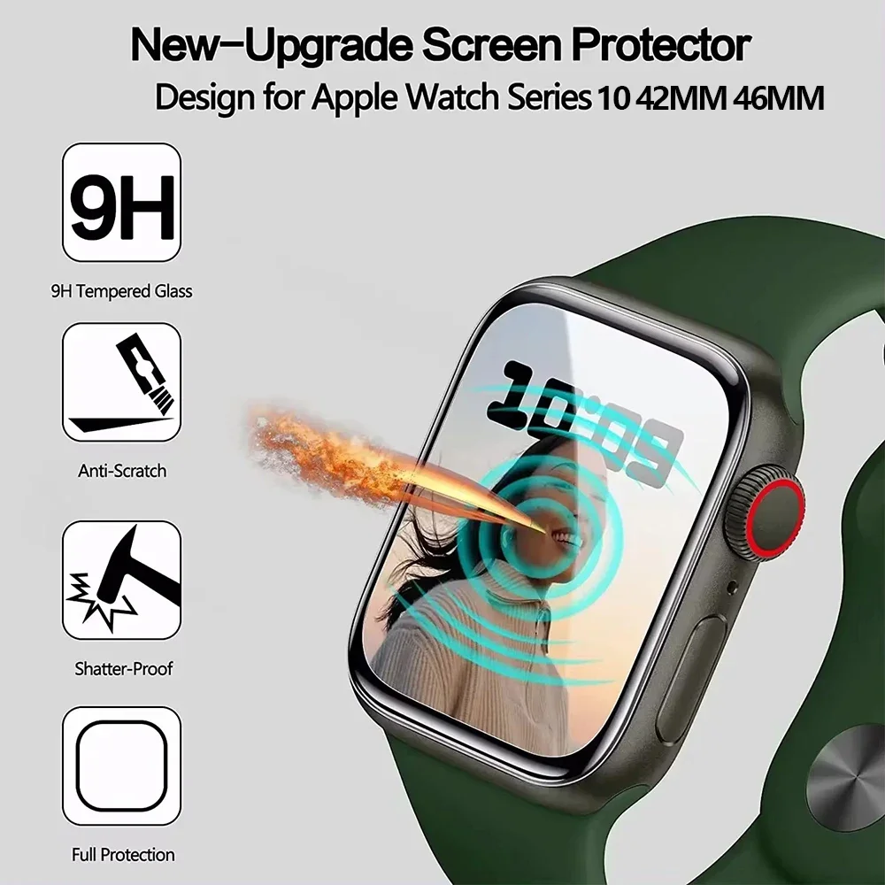 Filme protetor de tela para Apple Watch, Soft TPU, Hydrogel, HD, Clear, iWatch, Série 10, 46mm, 42mm, Acessórios