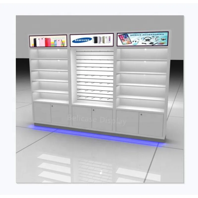 

customized.Modern Mobile Phone Accessories Cabinet Shelf Phone Repair Shop Furniture Cell Phone Shop Wall Showcase with