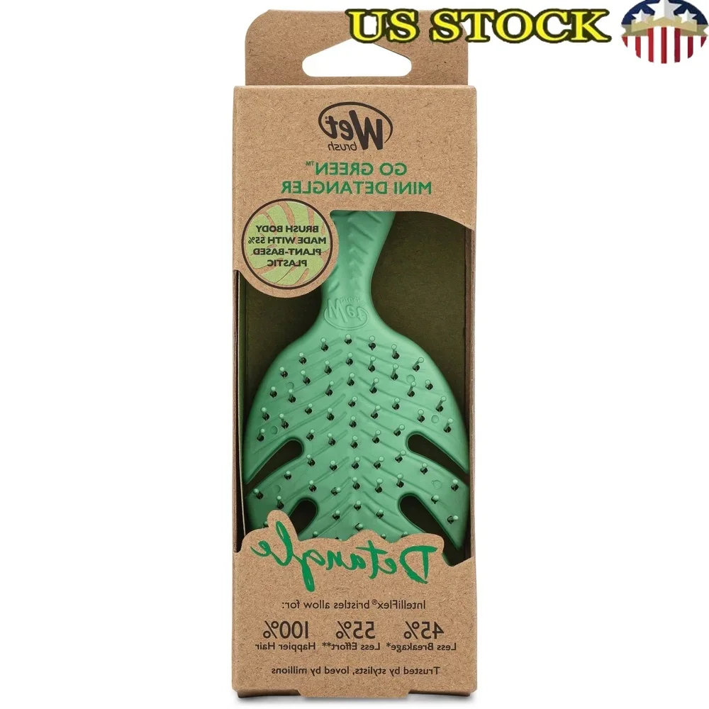 

Mini Detangler Hair Brush Travel Size Eco Friendly IntelliFlex Bristles Easy Detangling Ergonomic Handle Tangle Free Gentle on