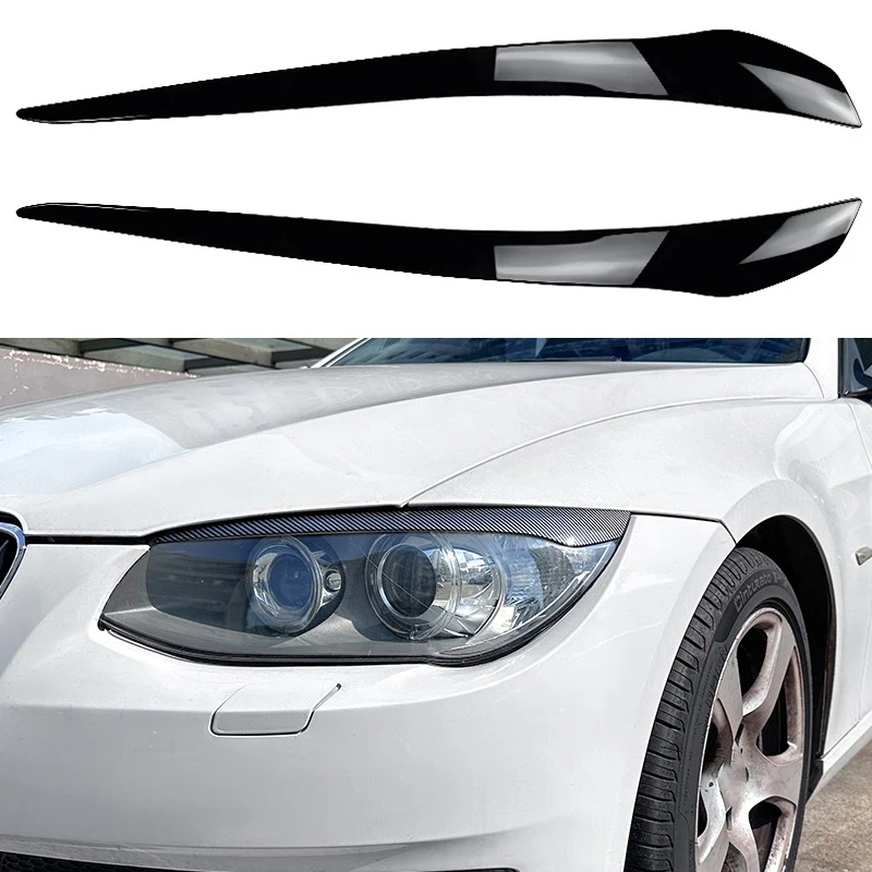 

For BMW 3 Series E92 E93 LCI 2010-2012 Car Headlight Eyebrow Eyelid Lamp Light Eyebrows Gloss Black Eyebrow Auto Accessories