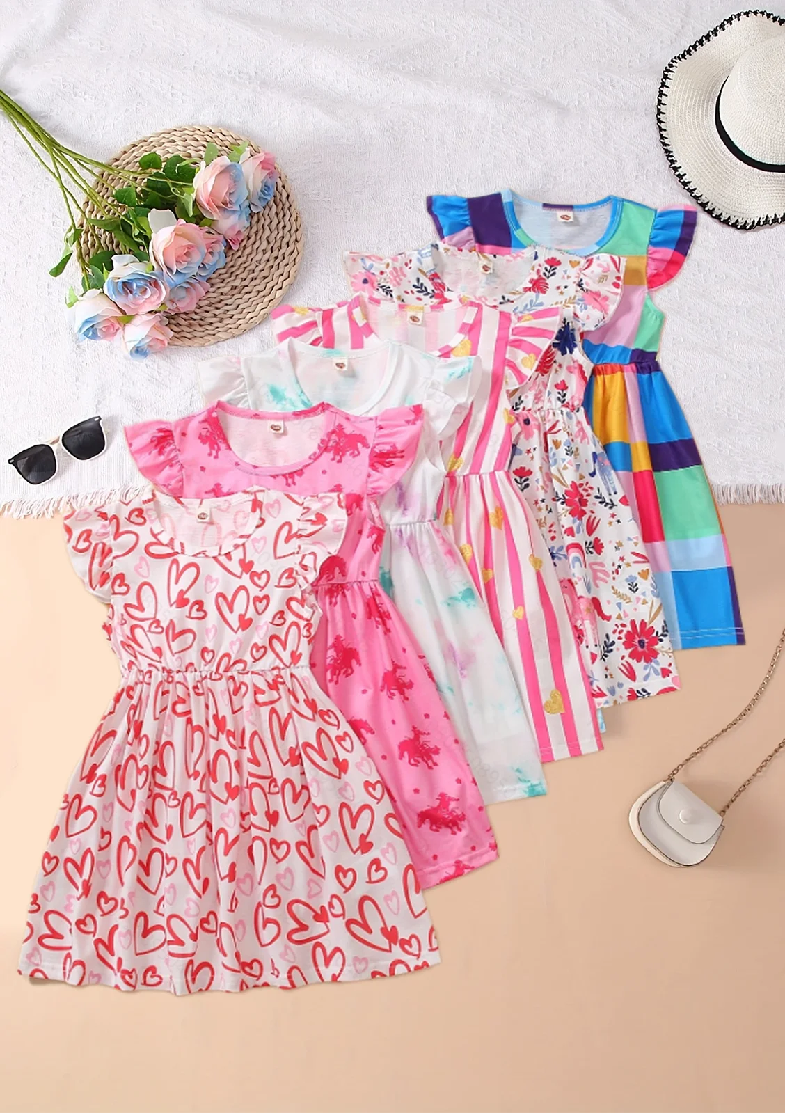 

Summer Colorful 6-Piece Dress, With Different Pattern Combinations To Add A Daily Style