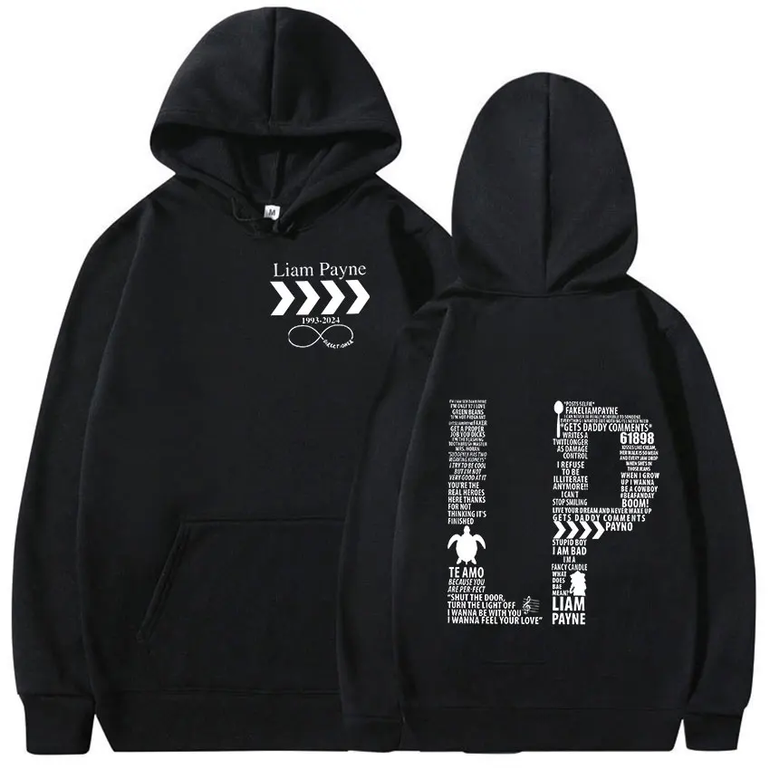 Liam Payne Mark Letter Print Hoodie Men Women Retro Long Sleeve Fashion Oversized Sweatshirt Male Fleece Clothing Pullover Hoody