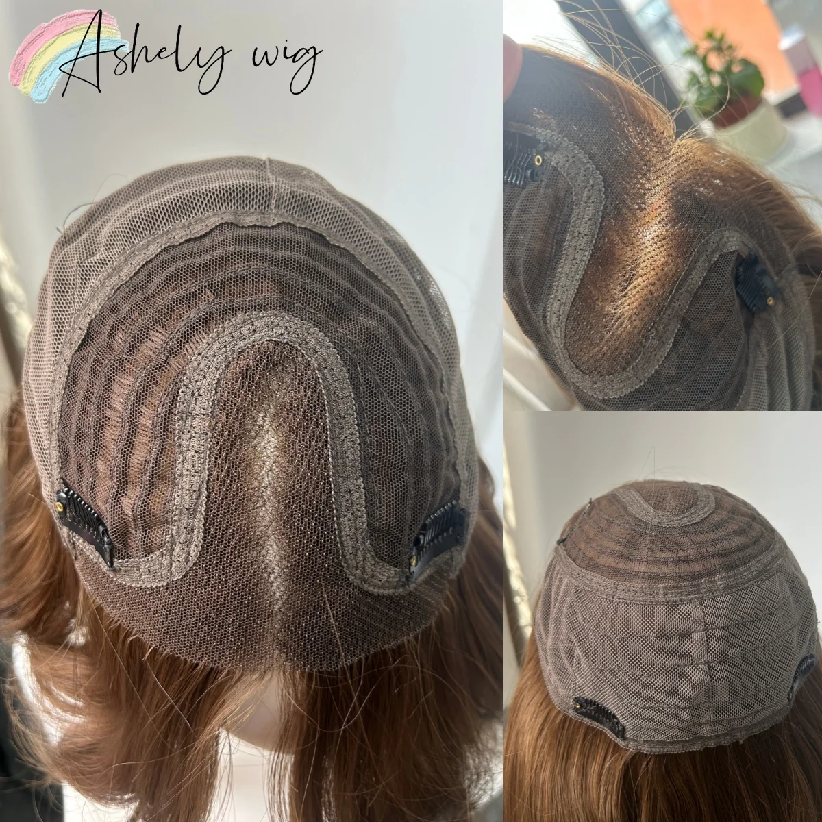 Ashely Brown Wigs Body Wavy Female Headband Wig for Women Human Hair Pieces 24inch Long Human Hair Synthetic Wig Natural Looking